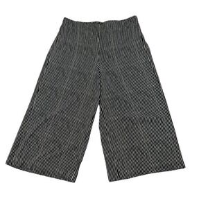 Adrianna Papell Striped Wide-Leg Culottes Palazzo Pants‎ Elastic Waist